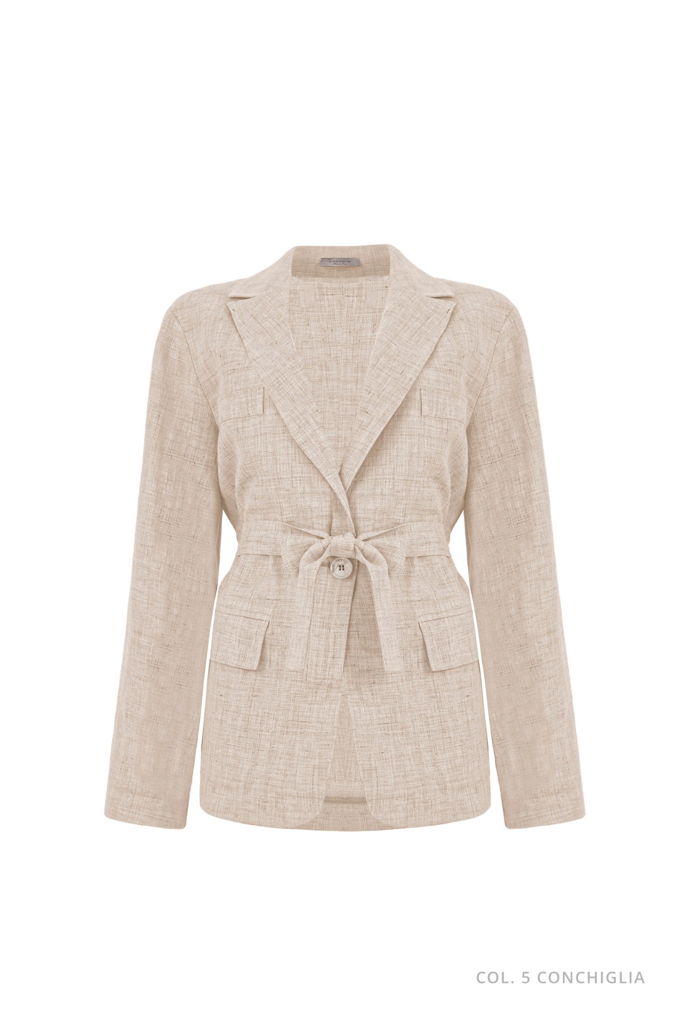 Пиджак из чистого льна с поясом D.Exterior