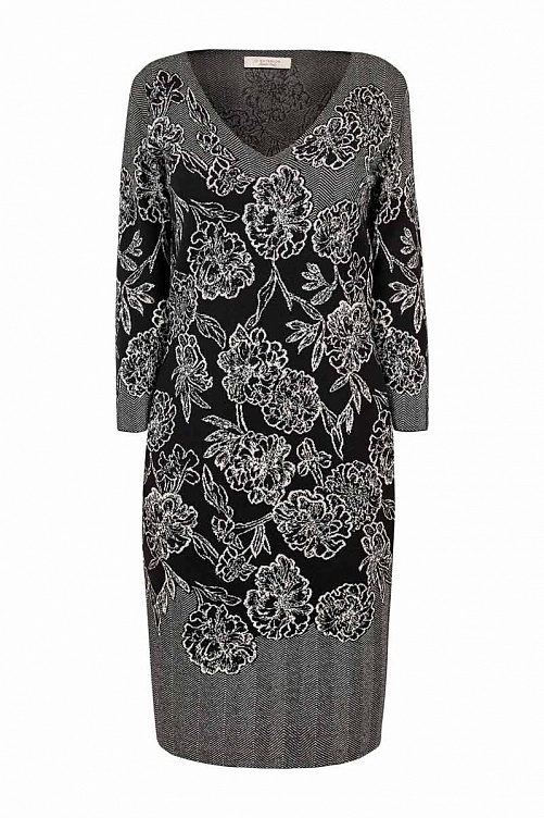 Платье D. Exterior черное с кружевным принтом