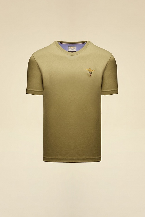 Футболка с логотипом на груди Aeronautica Militare