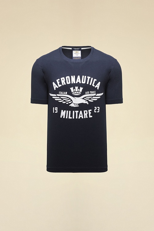 Футболка с принтом и логотипом Aeronautica Militare
