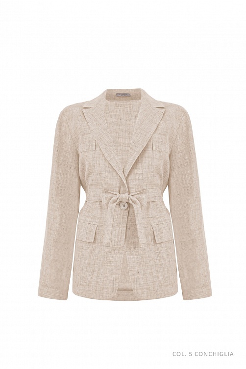 Пиджак из чистого льна с поясом D.Exterior